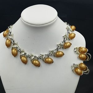 Vintage Charel Butterscotch Moonglow Lucite Set